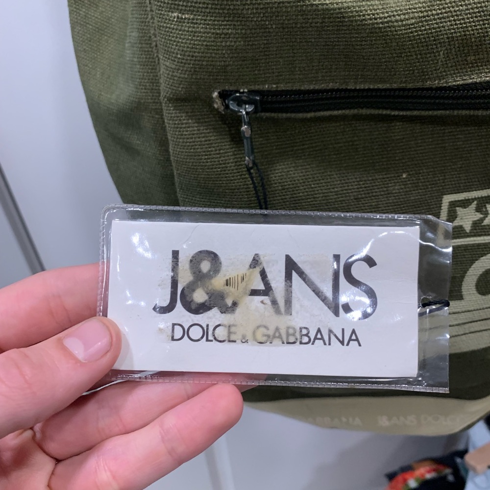 J&ANS Dolce & Gabbana Army Green Duffel Bag Drawstring Travel Bag Oversized Rare - Picture 7 of 16